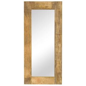 vidaXL Mirror | Brown | Solid mango wood, glass | 50x110cm | Decorative Inlays