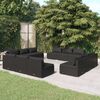 vidaXL 12 Piece Garden Lounge Set with Cushions Poly Rattan Black
