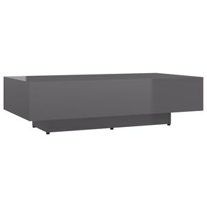 vidaXL Coffee Table High Gloss Grey 115x60x31 cm Engineered Wood