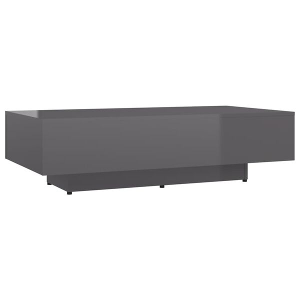 vidaXL Coffee Table High Gloss Grey 115x60x31 cm Engineered Wood