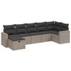 vidaXL 7 Piece Garden Sofa Set with Cushions Grey Poly Rattan
