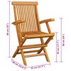 vidaXL Garden Chairs with Cream Cushions 2 pcs Solid Teak Wood