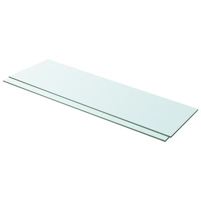 vidaXL Shelves 2 pcs Panel Glass Clear 100x30 cm