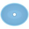 vidaXL Luxury Basin Oval-shaped Matt Light Blue 40x33 cm Ceramic
