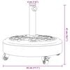 vidaXL Parasol Base with Wheels for Ø38 / 48 mm Poles 27 kg Round