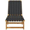 vidaXL Sun Loungers 2 pcs Black Solid Wood Acacia and Fabric