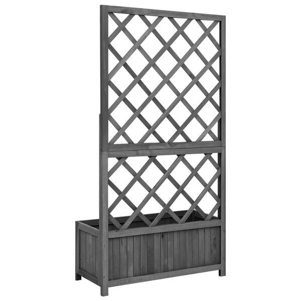 vidaXL Garden Trellis Planter Black 70x30x135 cm Solid Firwood