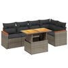 vidaXL 6 Piece Garden Sofa Set with Cushions Grey Poly Rattan