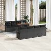vidaXL Garden Sofa Set with Storage 9 pcs Black Poly rattan