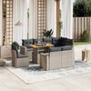 vidaXL 9 Piece Garden Sofa Set with Cushions Grey Poly Rattan
