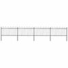 vidaXL Garden Fence with Hoop Top Steel 671x100 cm Black