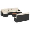 vidaXL 11 Piece Garden Sofa Set with Cushions Black Poly Rattan