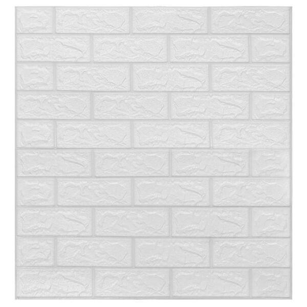 vidaXL 3D Wallpaper Bricks Self-adhesive 40 pcs White