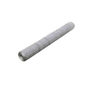 vidaXL Chicken Wire Fence Galvanised Steel 25x1 m Silver