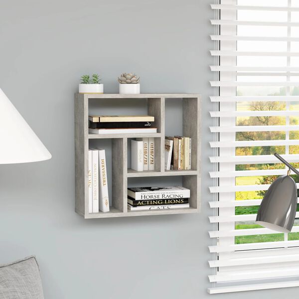 vidaXL Wall Shelf Concrete Grey 45.1x16x45.1 cm Engineered Wood