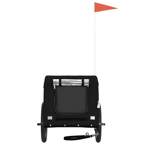 vidaXL Pet Bike Trailer Black Oxford Fabric and Iron