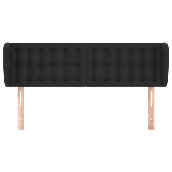 vidaXL Headboard with Ears Black 147 cm Faux Leather