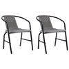 vidaXL Garden Chairs 2 pcs Plastic Rattan and Steel 110 kg