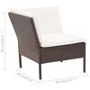 vidaXL 6 Piece Garden Lounge Set with Cushions Poly Rattan Brown