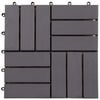 vidaXL Decking Tile 10 pcs Grey 30 x 30 cm Acacia Hardwood