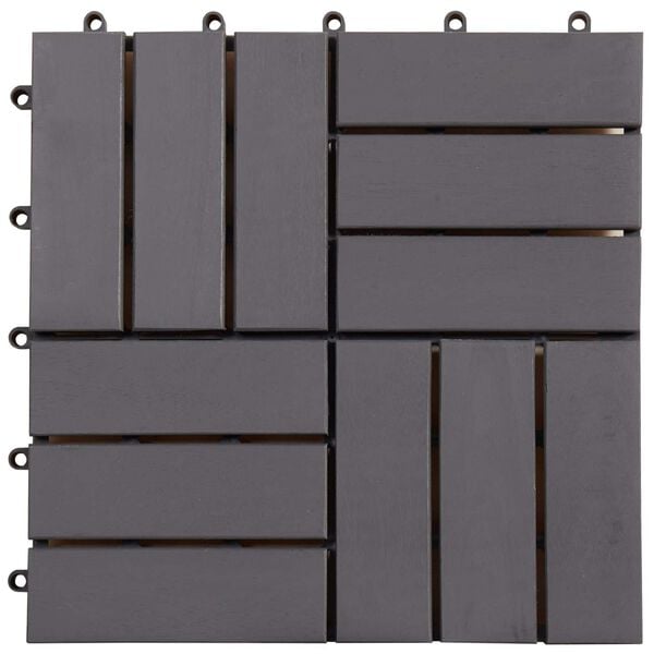 vidaXL Decking Tile 10 pcs Grey 30 x 30 cm Acacia Hardwood