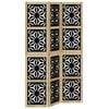 vidaXL Room Divider 3 Panels Brown and Black Solid Wood Paulownia