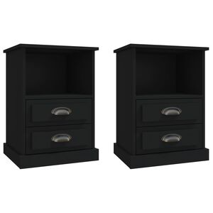 vidaXL Bedside Cabinets 2 pcs Black 43x36x60 cm