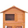 vidaXL Outdoor Rabbit Hutch Wooden Cage 3 Layers