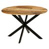 vidaXL Dining Table Solid Rough Mango Wood and Steel 120x77 cm