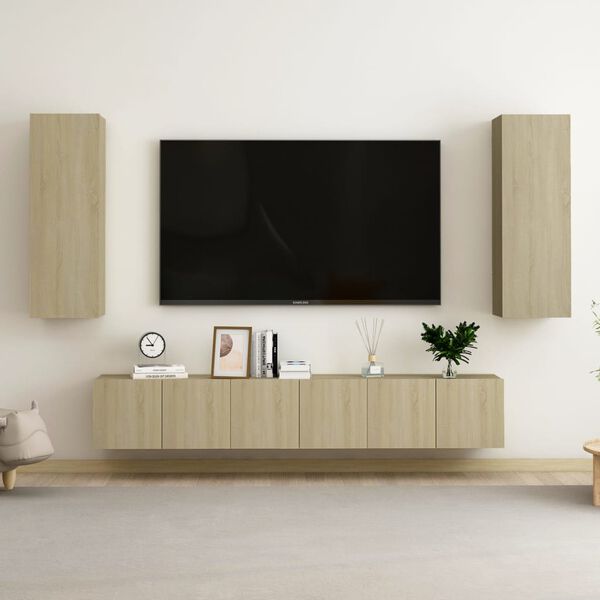 vidaXL 5 Piece TV Cabinet Set Sonoma Oak Engineered Wood
