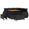 vidaXL Garden Sofa Set 8 pcs 7-Seater Black Poly Rattan