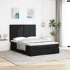 vidaXL Ottoman Bed with Mattress Black Queen Fabric