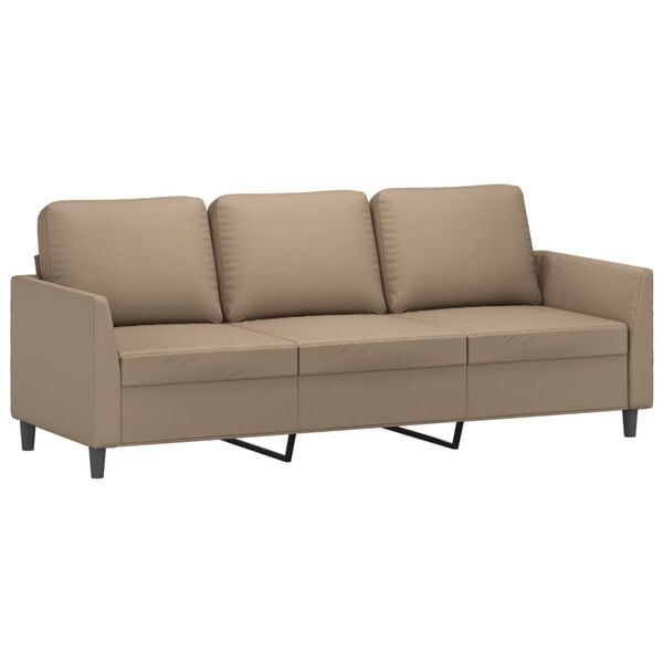 vidaXL 2 Piece Sofa Set with Cushions Cappuccino Faux Leather