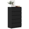 vidaXL Drawer Cabinet Black 60x36x103 cm Engineered Wood