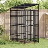 vidaXL Outdoor Dog Kennel with Roof Steel 1.84 m&sup2;