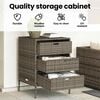 vidaXL Garden Storage Cabinet Grey 55x59x80 cm Poly Rattan