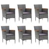 vidaXL 7 Piece Garden Dining Set Grey