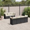 vidaXL 8 Piece Garden Sofa Set with Cushions Black Poly Rattan