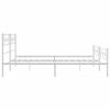 vidaXL Metal Bed Frame without Mattress with Footboard White 180x200cm