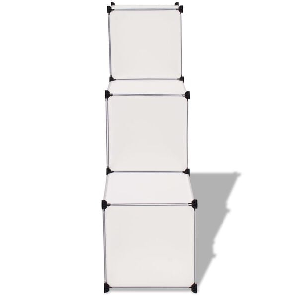 vidaXL Storage Cube Organiser with 6 Compartments White