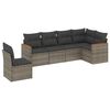 vidaXL 6 Piece Garden Sofa Set with Cushions Grey Poly Rattan
