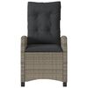 vidaXL Reclining Garden Chair with Cushions Grey Poly Rattan