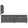 vidaXL Box Spring Bed with Mattress Dark Grey King Single Fabric