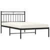 vidaXL Metal Bed Frame without Mattress with Headboard Black 107x203cm