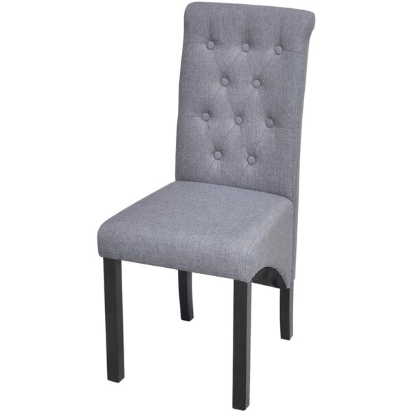 vidaXL Dining Chairs 6 pcs Light Grey Fabric