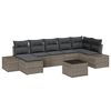 vidaXL Garden Sofa Set 7 pcs Grey Poly Rattan