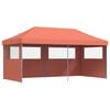 vidaXL Foldable Party Tent Pop-Up with 3 Sidewalls Terracotta