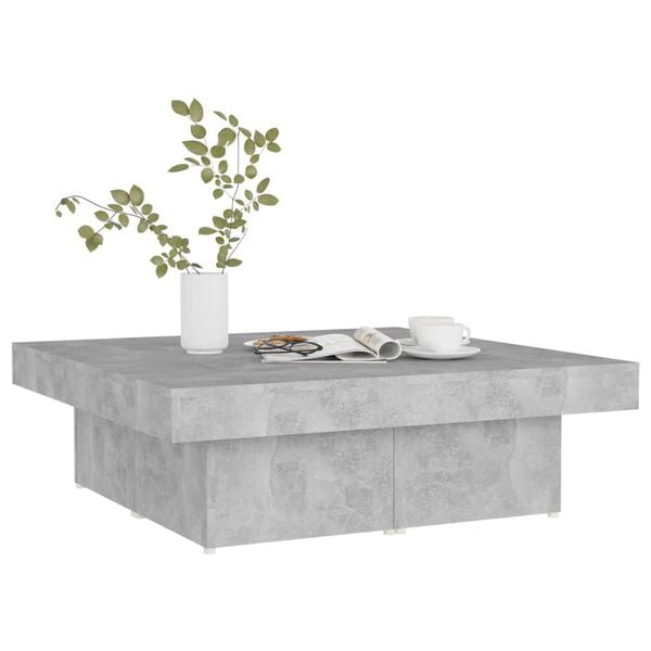vidaXL Coffee Table Concrete Grey 90x90x28 cm Engineered Wood