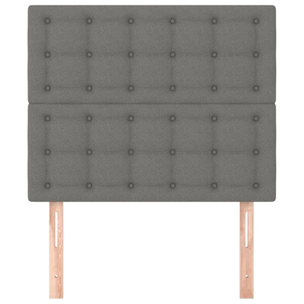vidaXL Headboard Dark Grey 100x5x118/128 cm Fabric