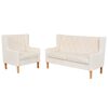 vidaXL Sofa Set 2 Pieces Fabric Cream White